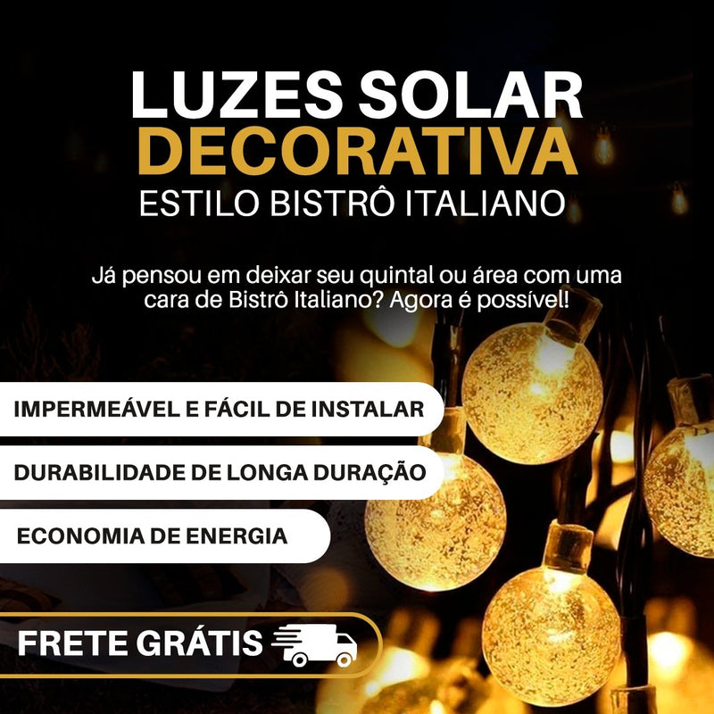 Luzes Solar Decorativa Estilo Bistrô Italiano