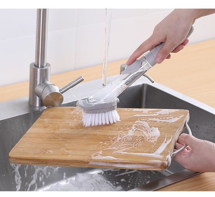 Escova Clean Wash com dispensador de líquido - lavagem multifuncional
