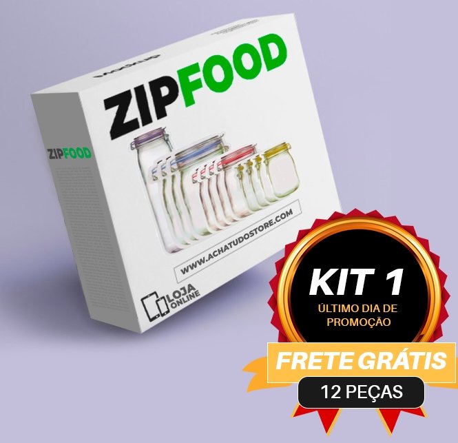 Peças ZipFood - Organizador de Comida, saco de armazenamento reutilizável para comida