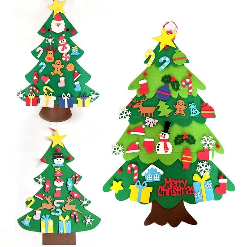 Árvore de Natal em Feltro Montessori com Iluminação Led 5M + Frete Grátis (Leve um brinde)